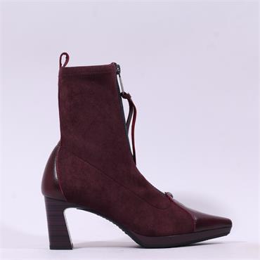 Hispanitas Bangkok Front Zip Heel Boot - Bordeaux Suede